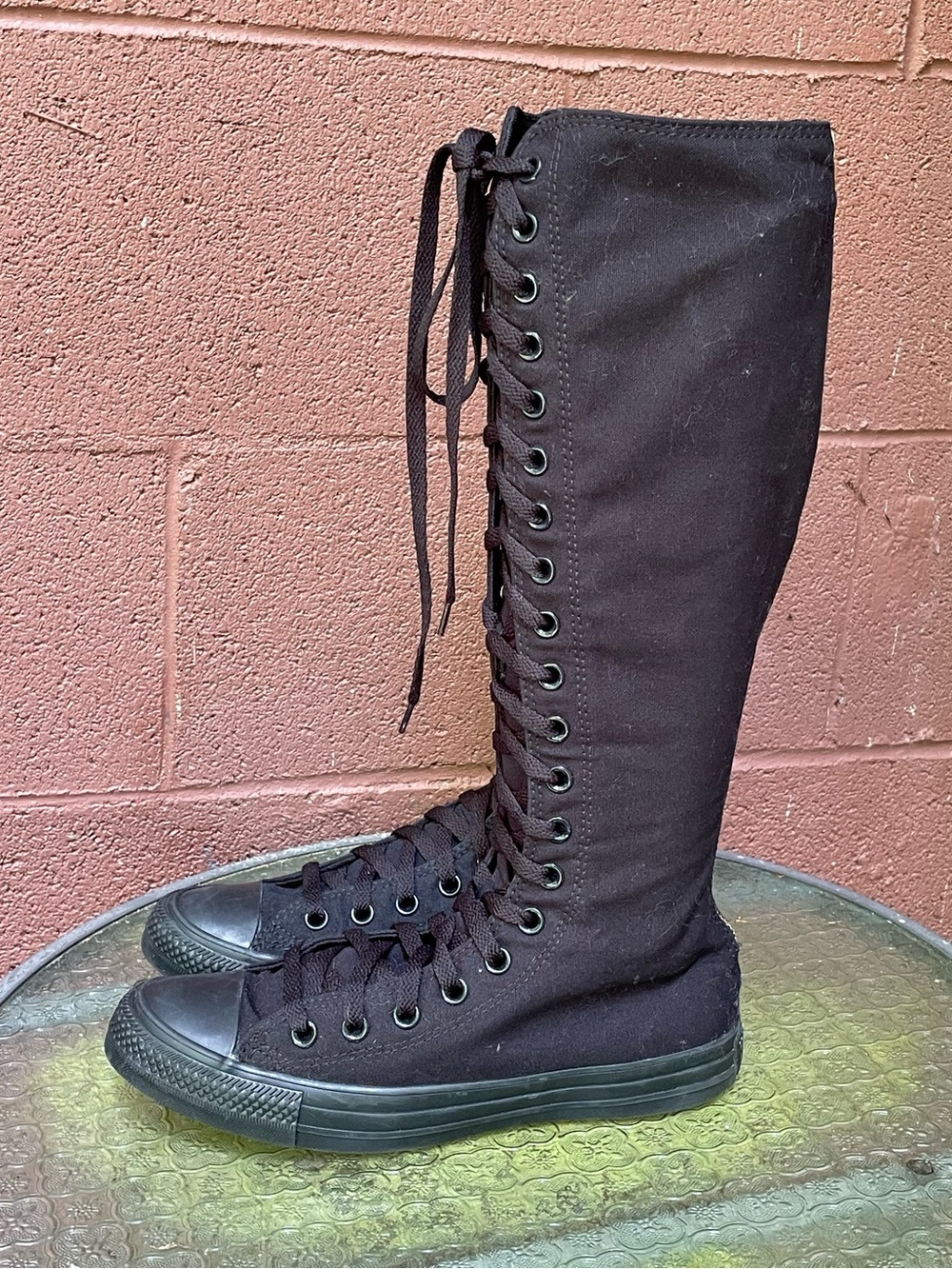 Converse Triple Black XX Hi Knee High Sneakers Size 8.5 Woman’s/ 6.5 Men’s